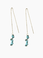 ST. ARMANDS OF DESIGNS OF SARASOTA TURQUOISE STACKED STATEMENT THREADER EARRINGS