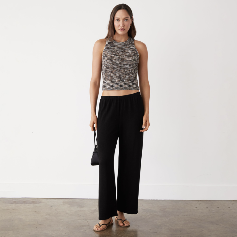 MONROW SPACE TIE-DYE CROCHET RACER TANK
