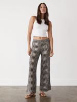 MONROW SPACE-DYE CROCHET WIDE LEG PANT