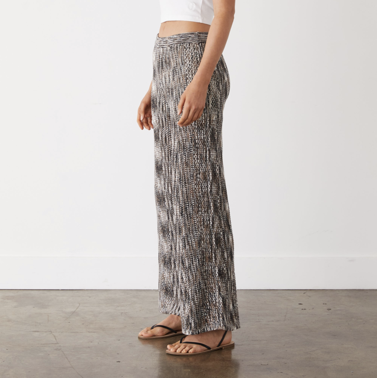 MONROW SPACE-DYE CROCHET WIDE LEG PANT