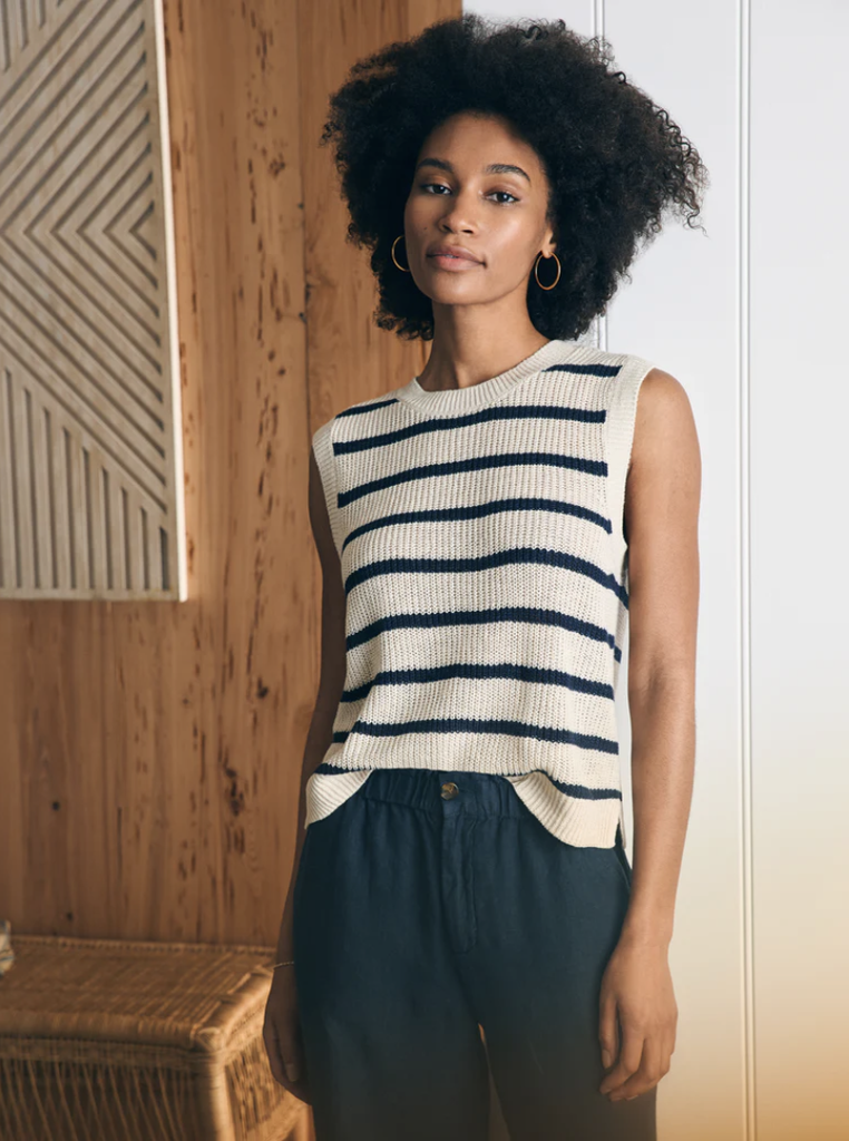 FAHERTY MIRAMAR LINEN MUSCLE TOP