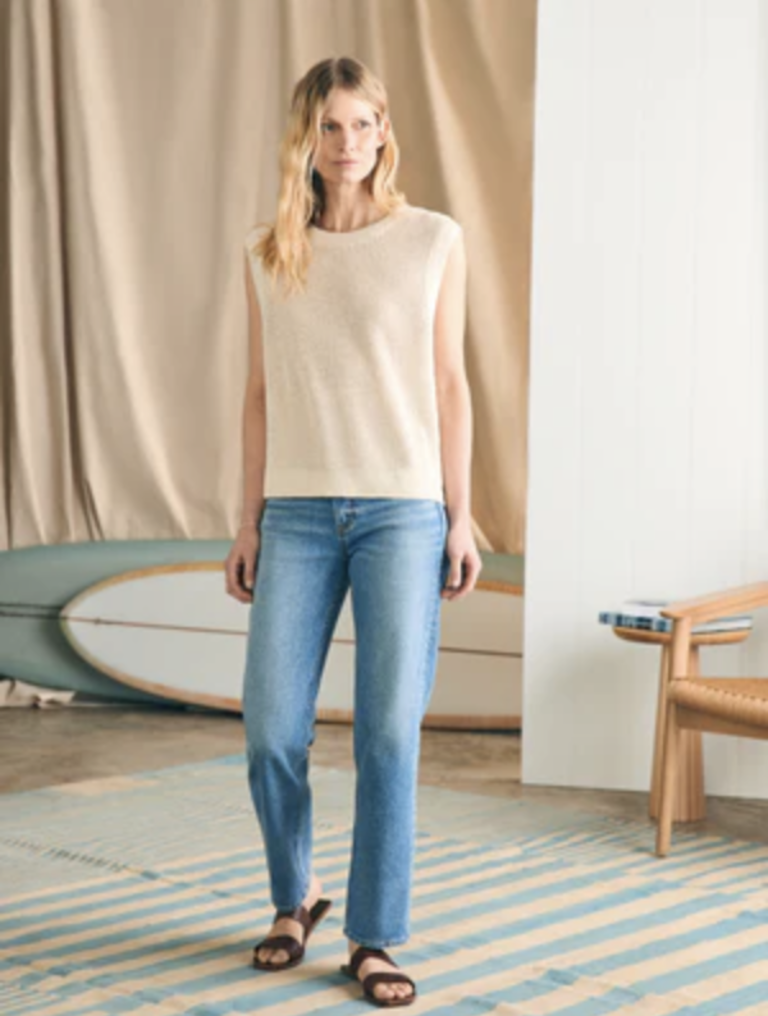 FAHERTY MIRAMAR LINEN MUSCLE TOP