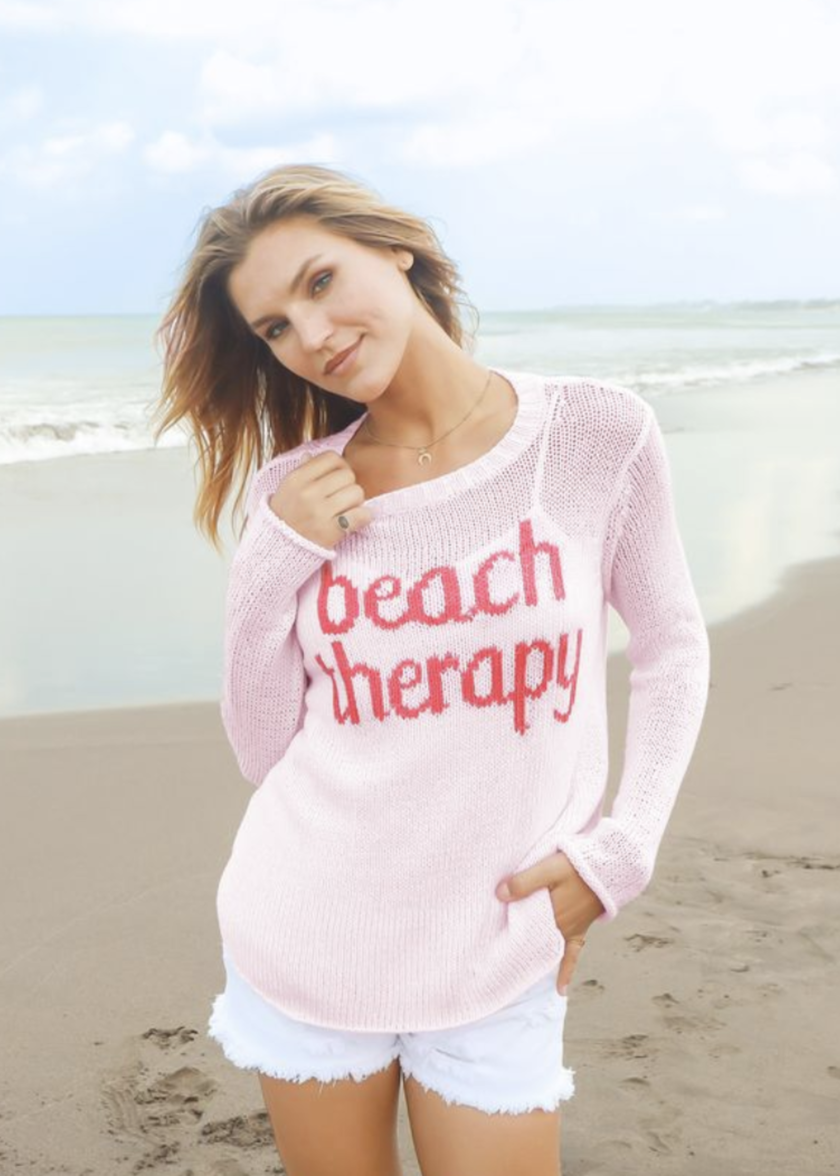 WOODEN SHIPS BEACH THERAPY CREW COTTON SWEATER