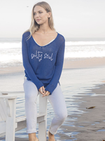 WOODEN SHIPS SALTY SOUL V-NECK COTTON SWEATER