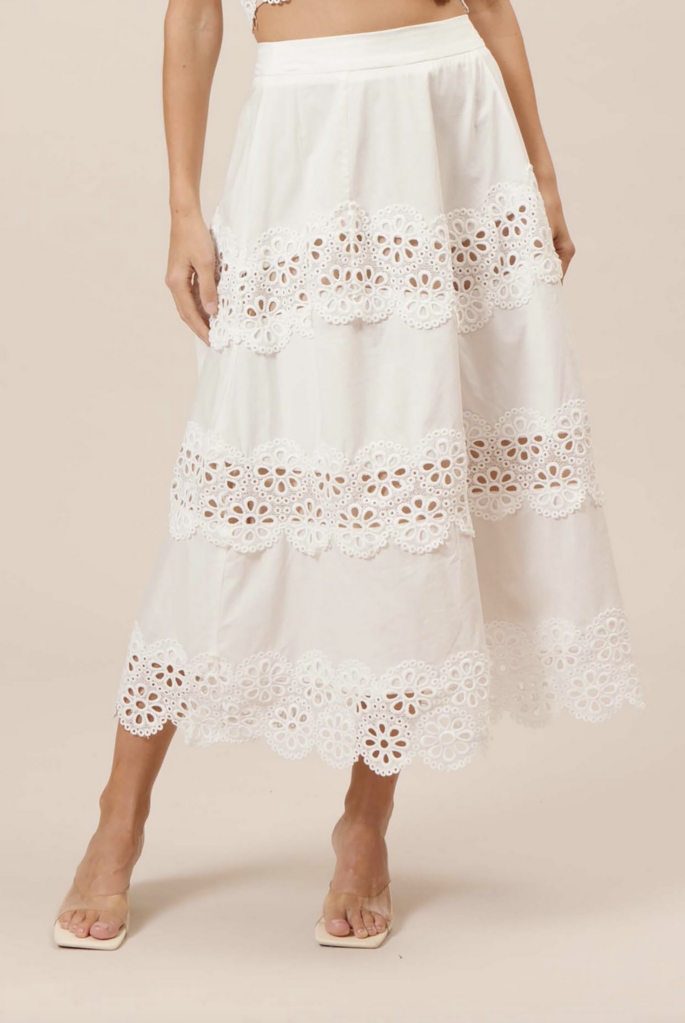 Lucy Paris KIMBER EYELET SKIRT