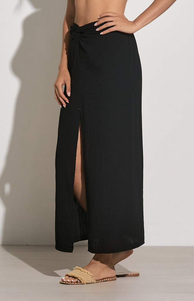 FAUX WRAP MAXI SKIRT