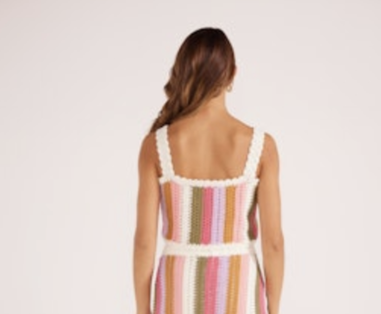 MINKPINK LITO STRIPE CROCHET TOP