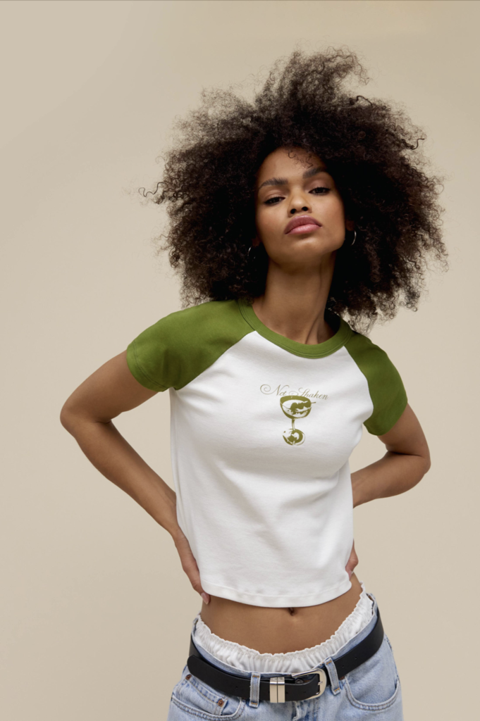 NOT SHAKEN SHRUNKEN RAGLAN TEE
