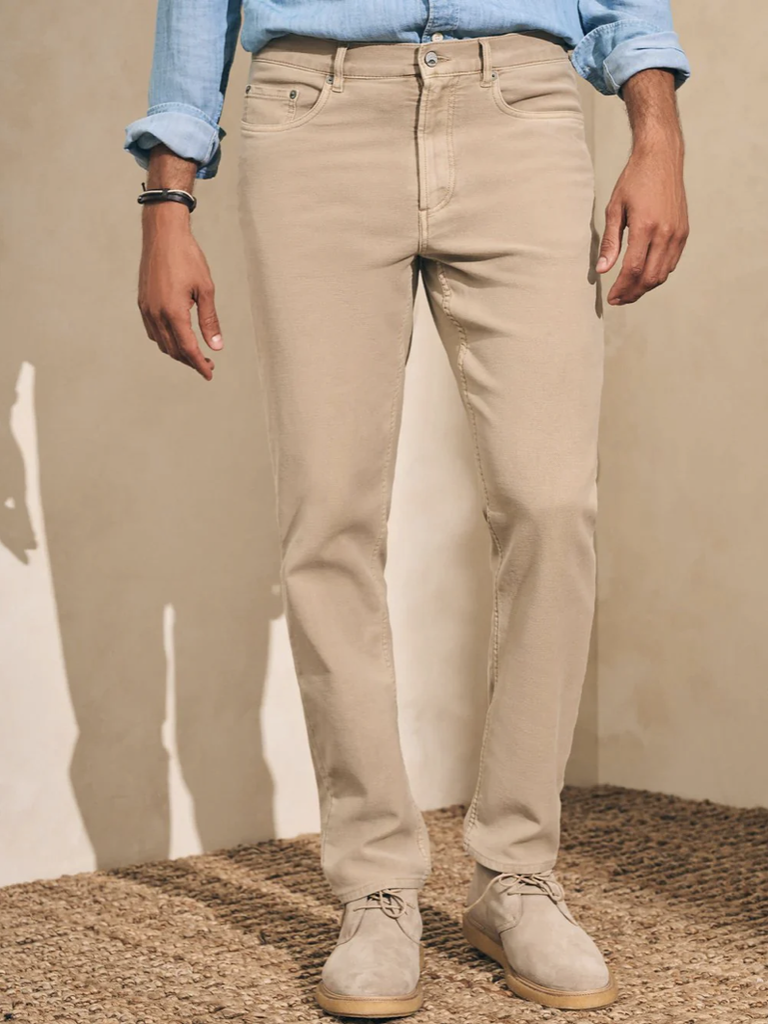 FAHERTY STRETCH TERRY 5 POCKET PANT DESERT KHAKI 40