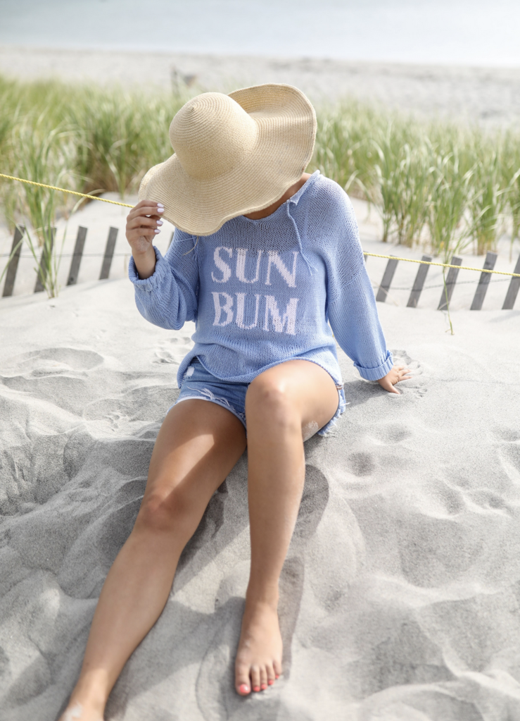 WOODEN SHIPS SUN BUM V-NECK SWEATER