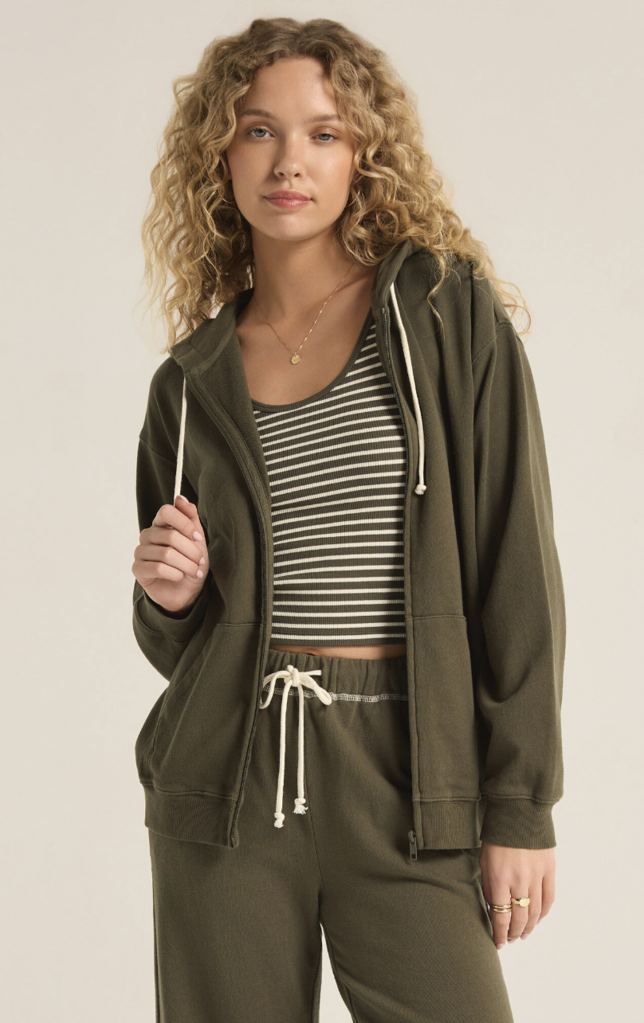 Z SUPPLY ACADEMY ZIP UP HOODIE