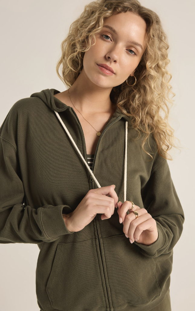 Z SUPPLY ACADEMY ZIP UP HOODIE