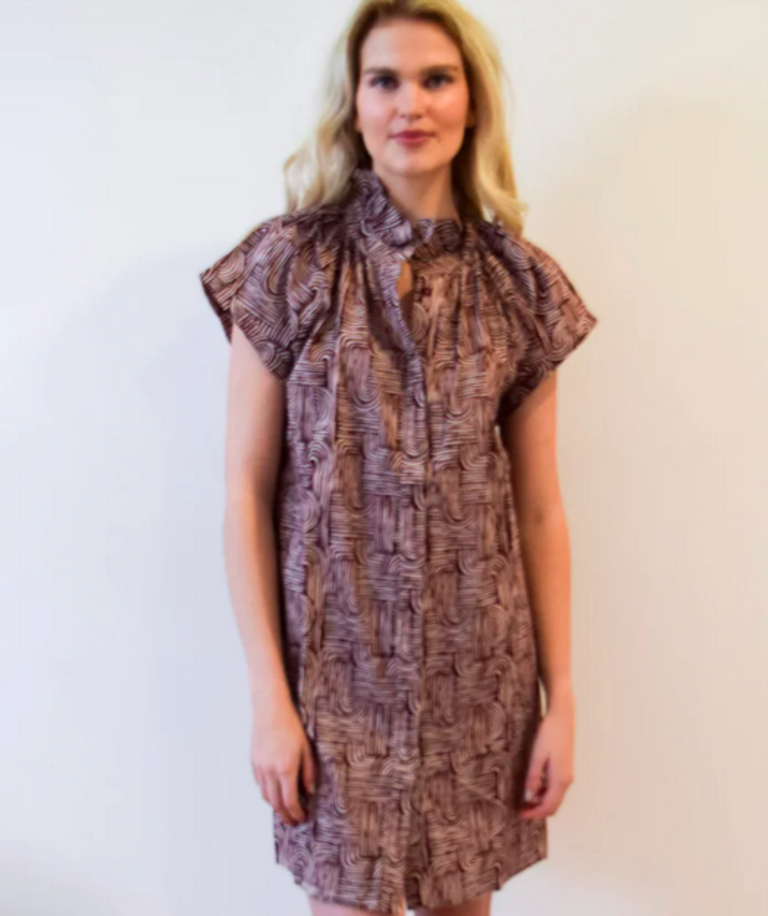 NEVER A WALLFLOWER VICKI BUTTON DOWN DRESS