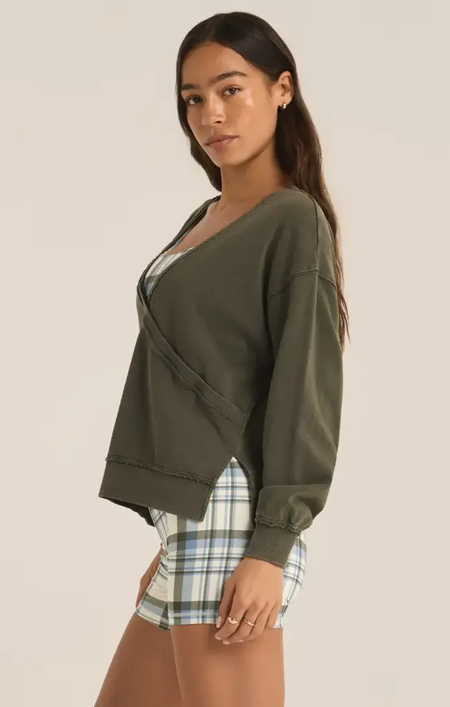 Z SUPPLY ACTIVE REVERSIBLE WASHED SWEATSHIRT