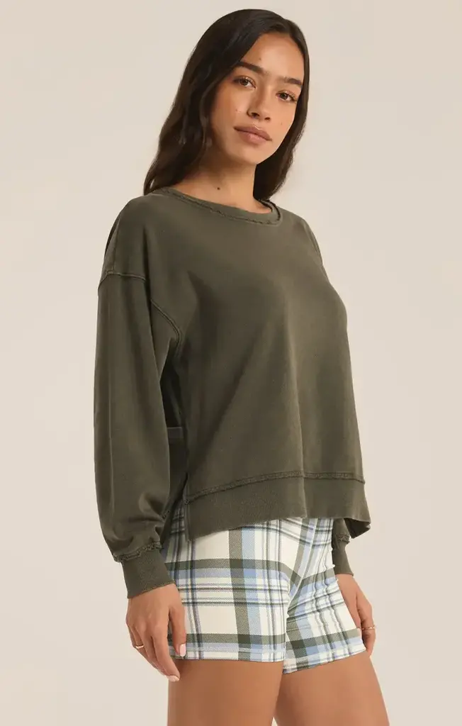 Z SUPPLY ACTIVE REVERSIBLE WASHED SWEATSHIRT