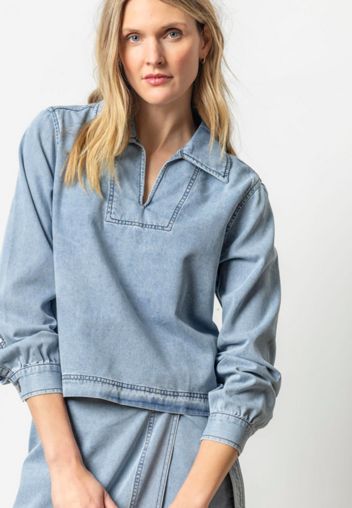 DENIM COLLARED SHIRT