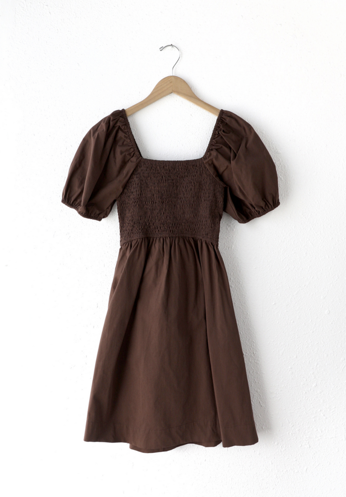 EISIE POPLIN SMOCKED MINI DRESS