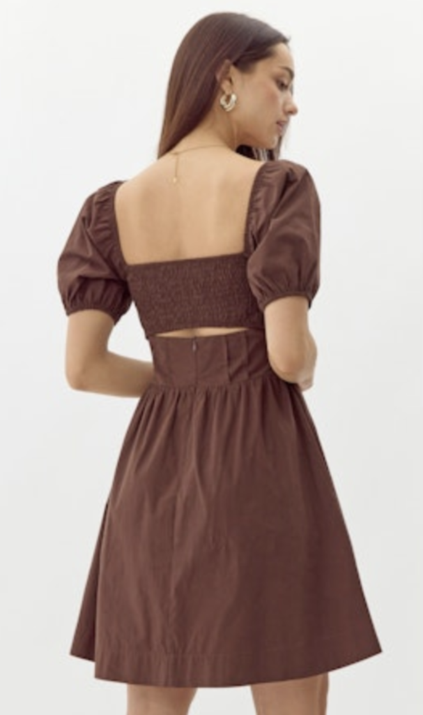 EISIE POPLIN SMOCKED MINI DRESS