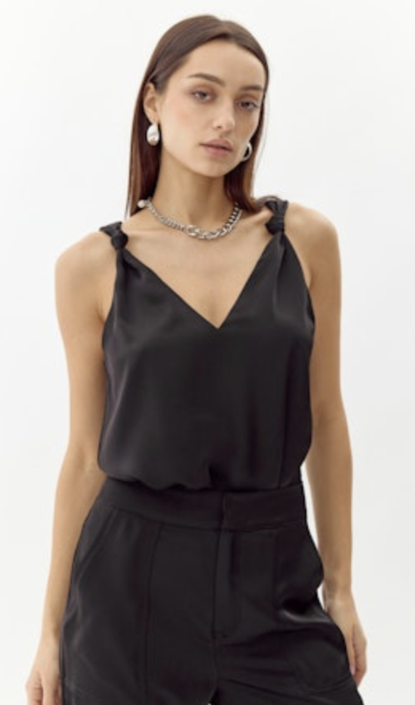 KASSI SHOULDER KNOT SATIN TOP