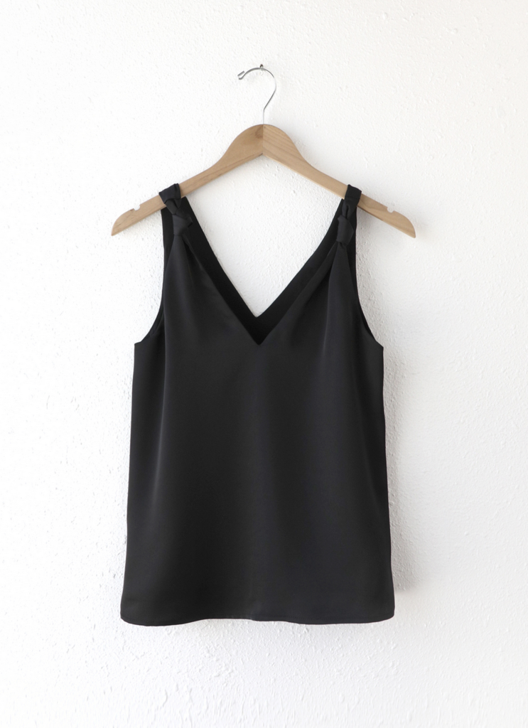KASSI SHOULDER KNOT SATIN TOP