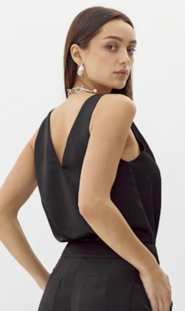 KASSI SHOULDER KNOT SATIN TOP