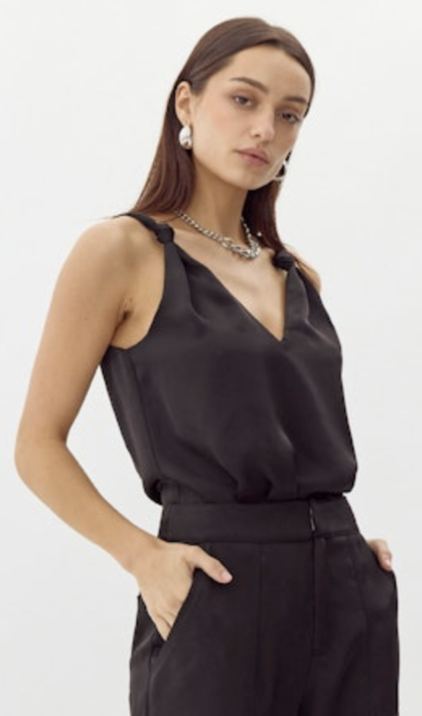 KASSI SHOULDER KNOT SATIN TOP