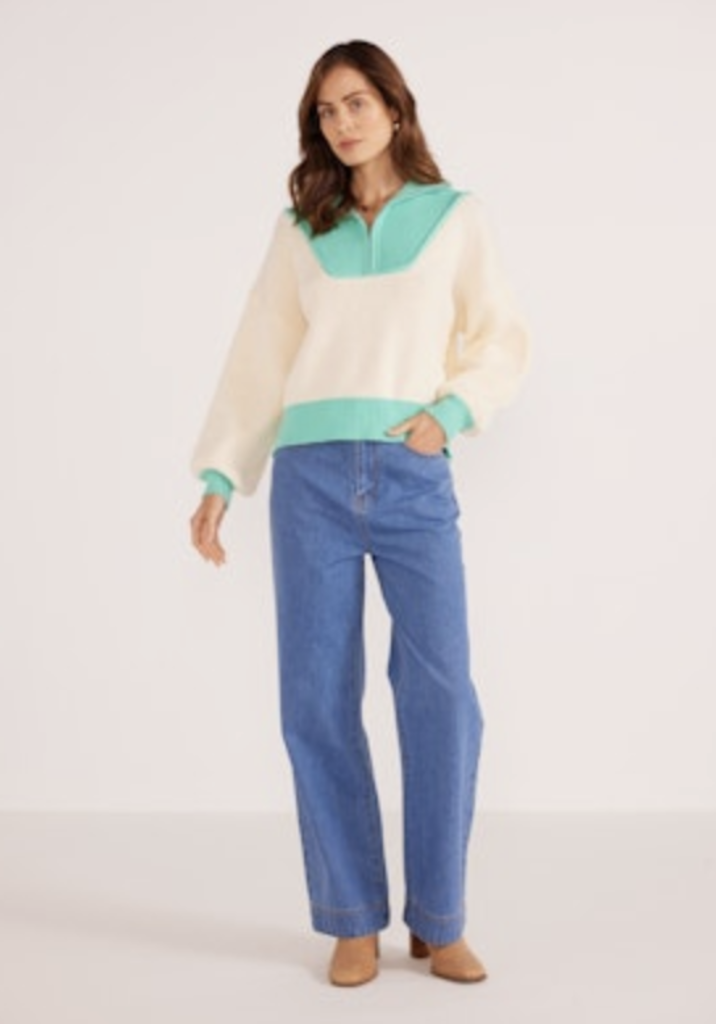 MINKPINK MIA 1/4 ZIP KNIT SWEATER