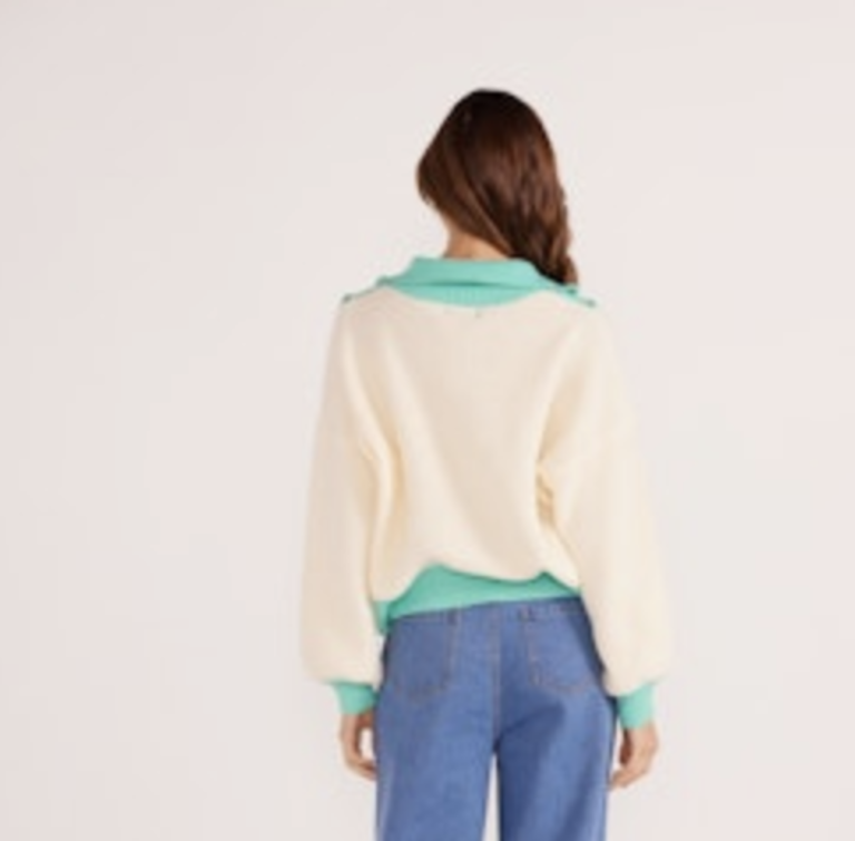 MINKPINK MIA 1/4 ZIP KNIT SWEATER
