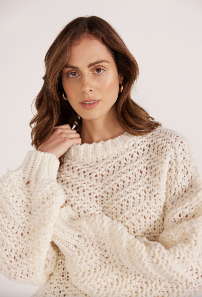 MINKPINK LUNA ZIG-ZAG KNIT SWEATER