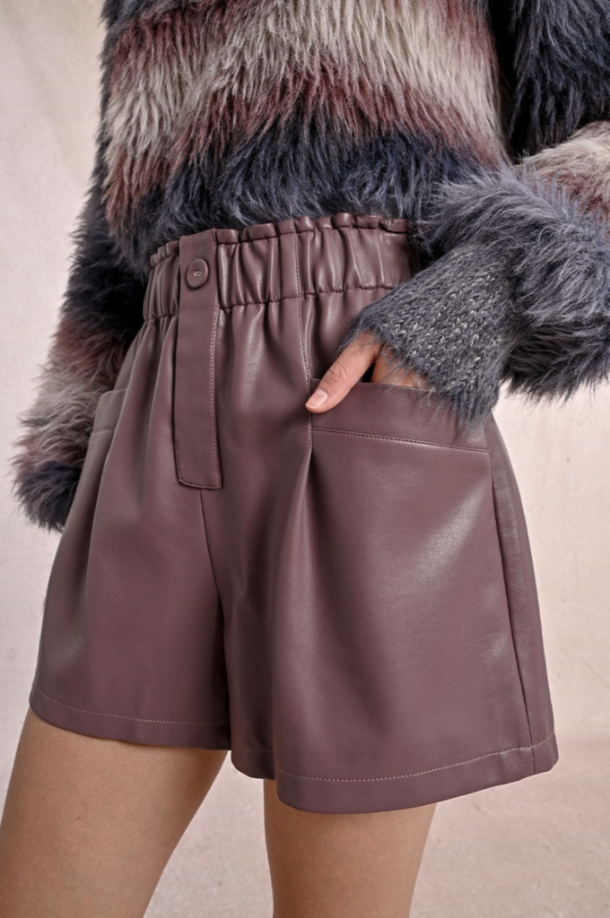 MOLLY BRACKEN FAUX LEATHER SHORTS