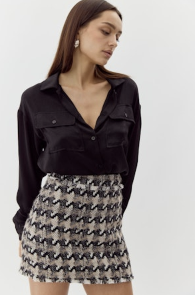 LENNY HOUNDSTOOTH TWEED MINI SKIRT