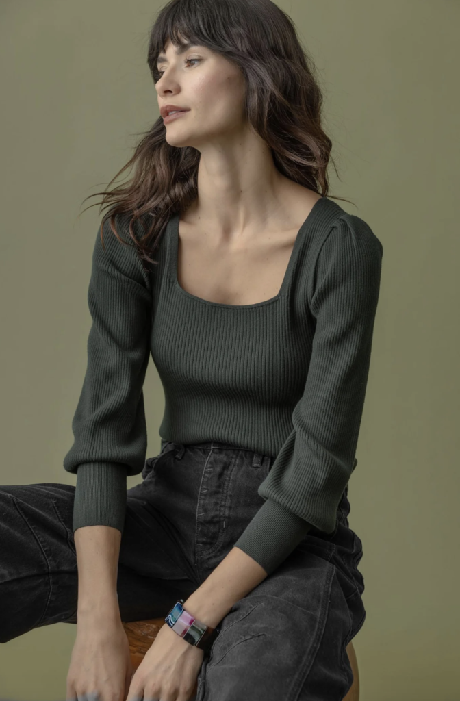 FULL SLEEVE SQUARE NECK SWEATER