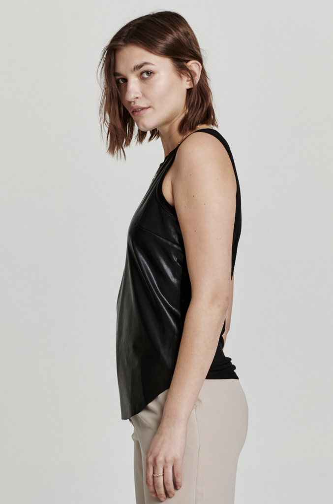 ANOTHER LOVE CARMELA FAUX LEATHER TANK