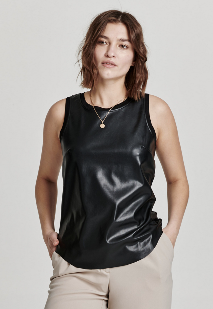 ANOTHER LOVE CARMELA FAUX LEATHER TANK