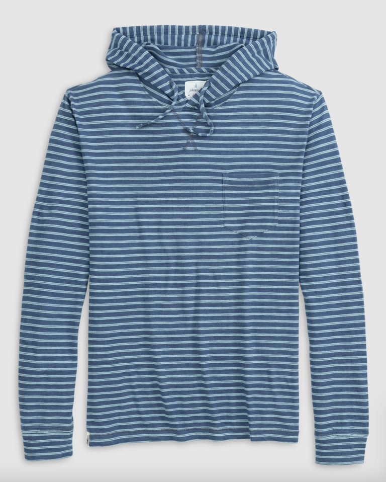 JOHNNIE-O ZEUS STIPED COTTON HOODIE