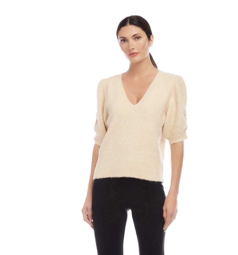 FIFTEEN TWENTY BENNET SHIRRED SLEEVE SWEATER