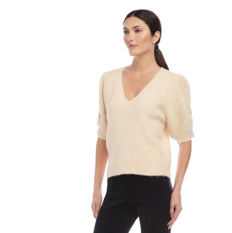 FIFTEEN TWENTY BENNET SHIRRED SLEEVE SWEATER