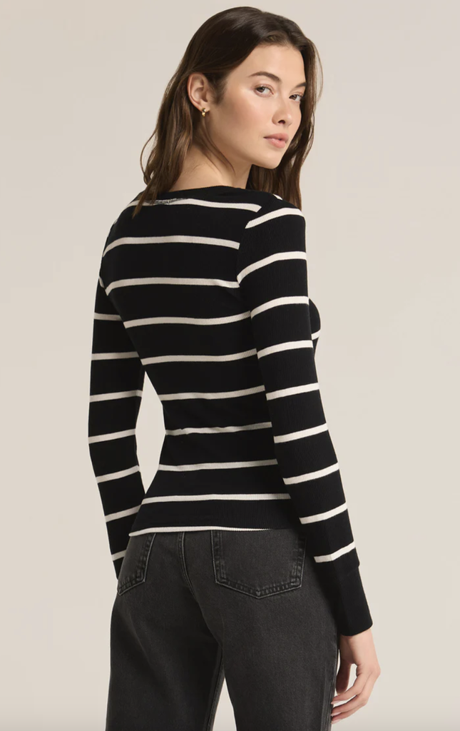 Z SUPPLY SCARLETT RIB STRIPE HENLEY