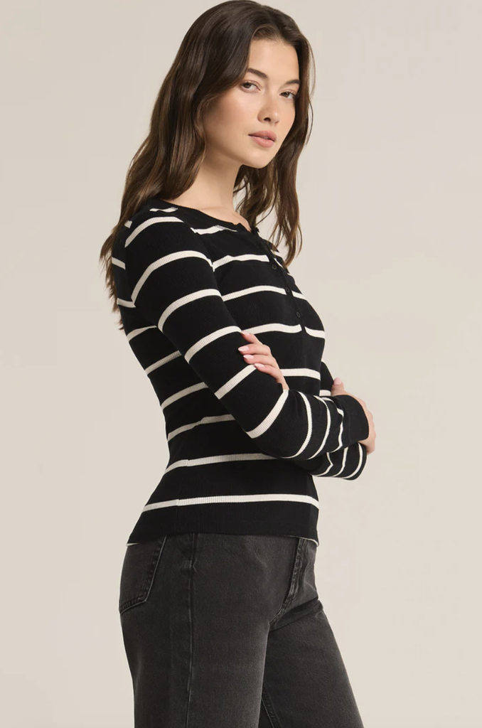 Z SUPPLY SCARLETT RIB STRIPE HENLEY