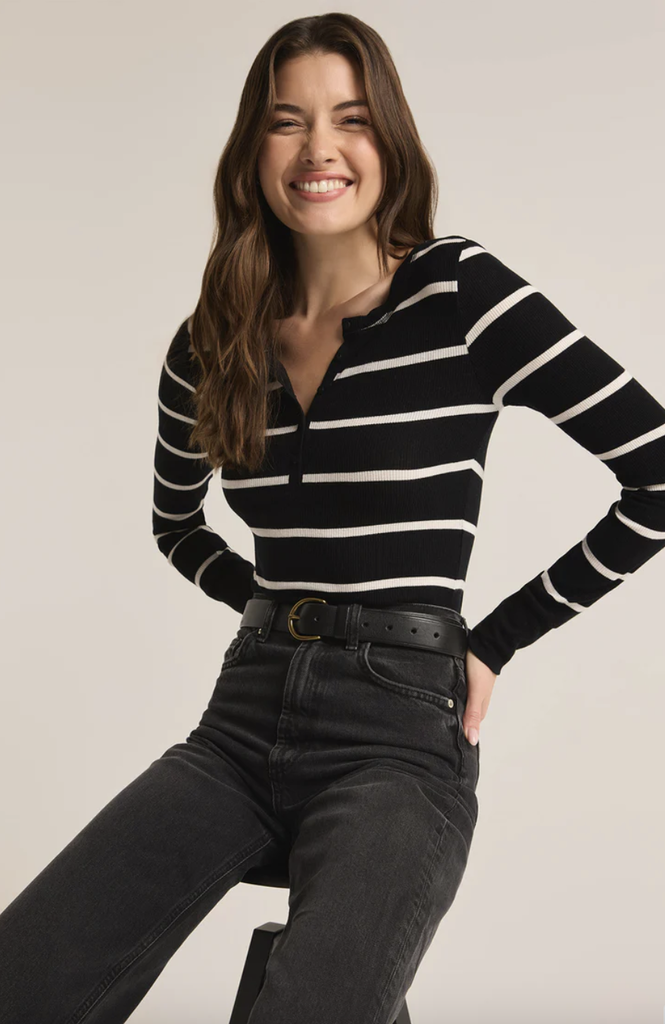 Z SUPPLY SCARLETT RIB STRIPE HENLEY