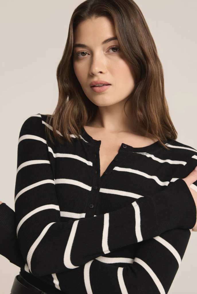 Z SUPPLY SCARLETT RIB STRIPE HENLEY