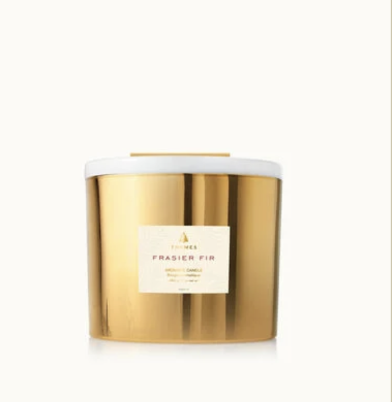 FRASIER FIR GILDED POURED 3-WICK CANDLE
