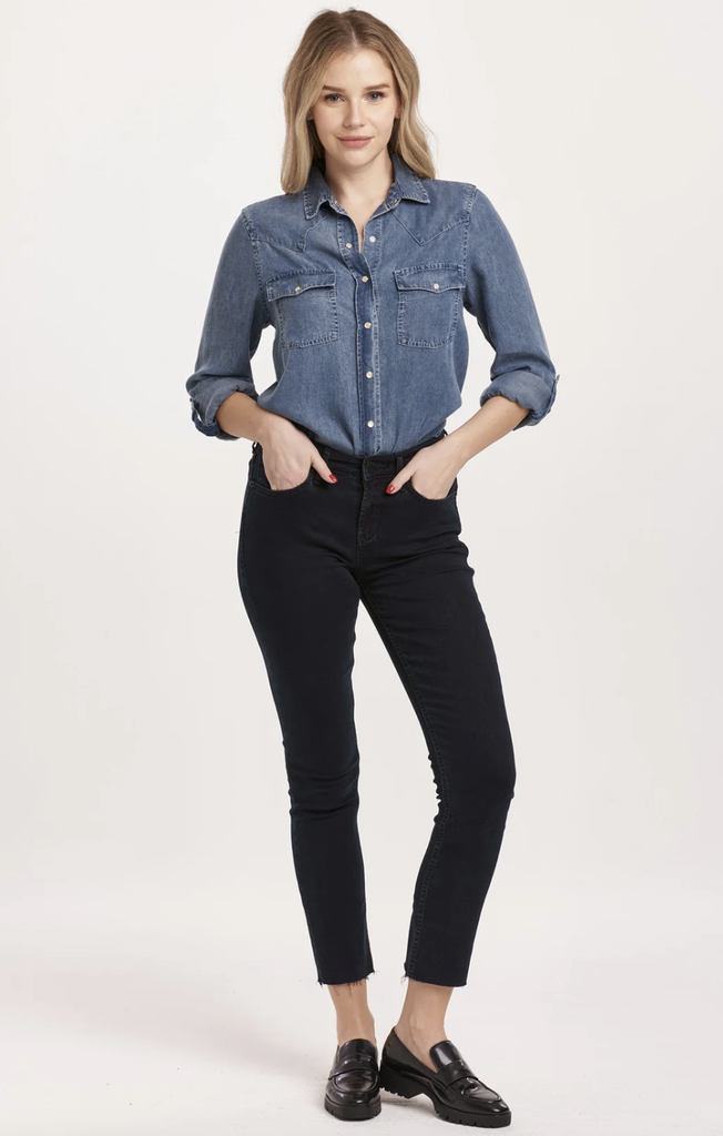 DEAR JOHN BLAIRE MID RISE SLIM STRAIGHT JEANS