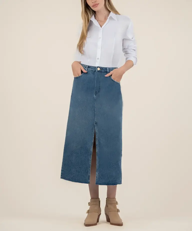 KUT JEN DENIM A-LINE SKIRT