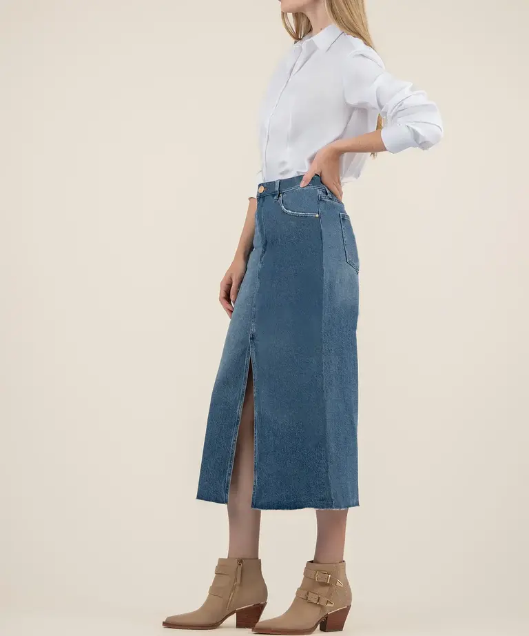 KUT JEN DENIM A-LINE SKIRT