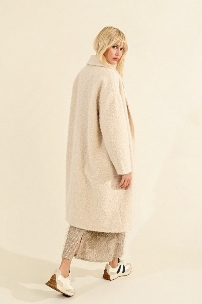 MOLLY BRACKEN LONG SHEEPSKIN EFFECT COAT
