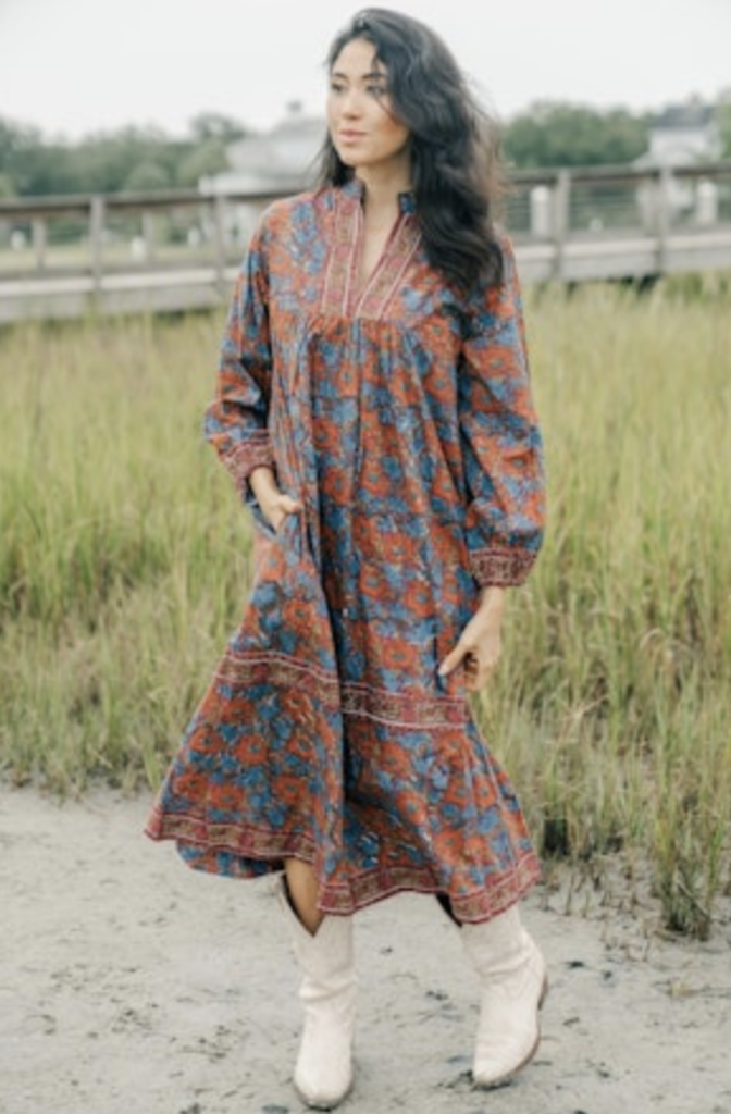 VICTORIA DUNN MARIGOLD DRESS
