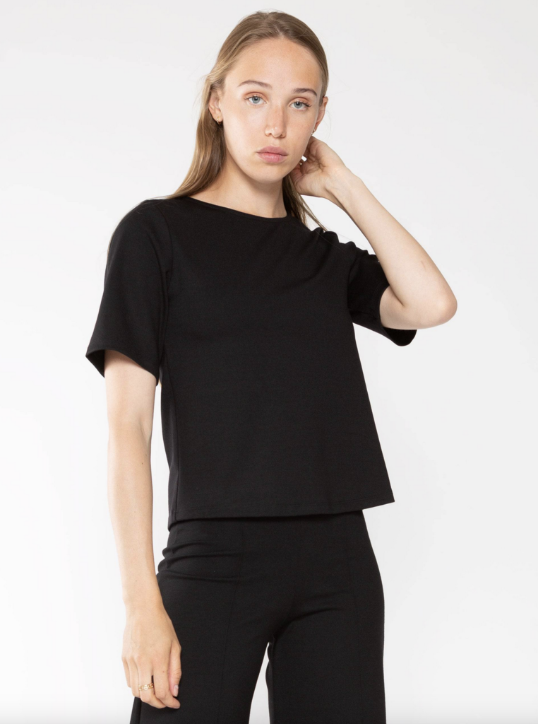 RIPLEY RADER PONTE KNIT S/S TOP EXTENDED