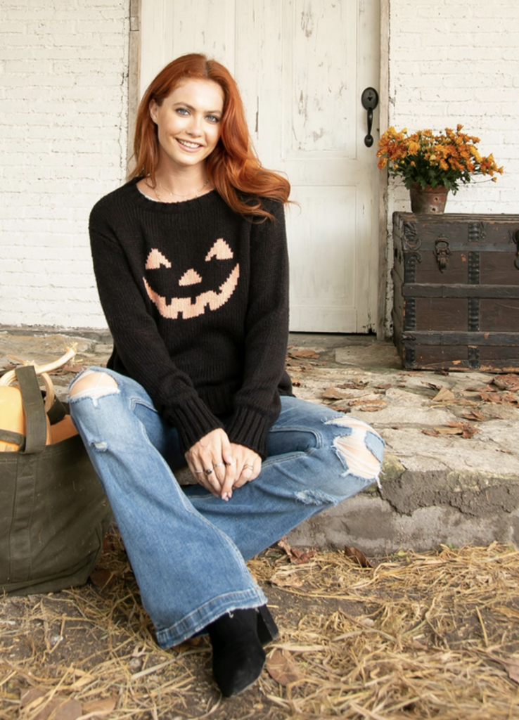 WOODEN SHIPS JACK-O-LANTERN CREW CHUNKY SWEATER