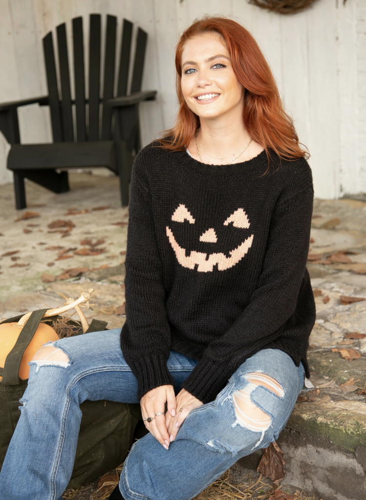 WOODEN SHIPS JACK-O-LANTERN CREW CHUNKY SWEATER